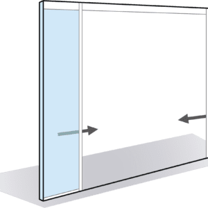 Module de passage toute hauteur pour porte coulissante à galandage double vantail 78mm
