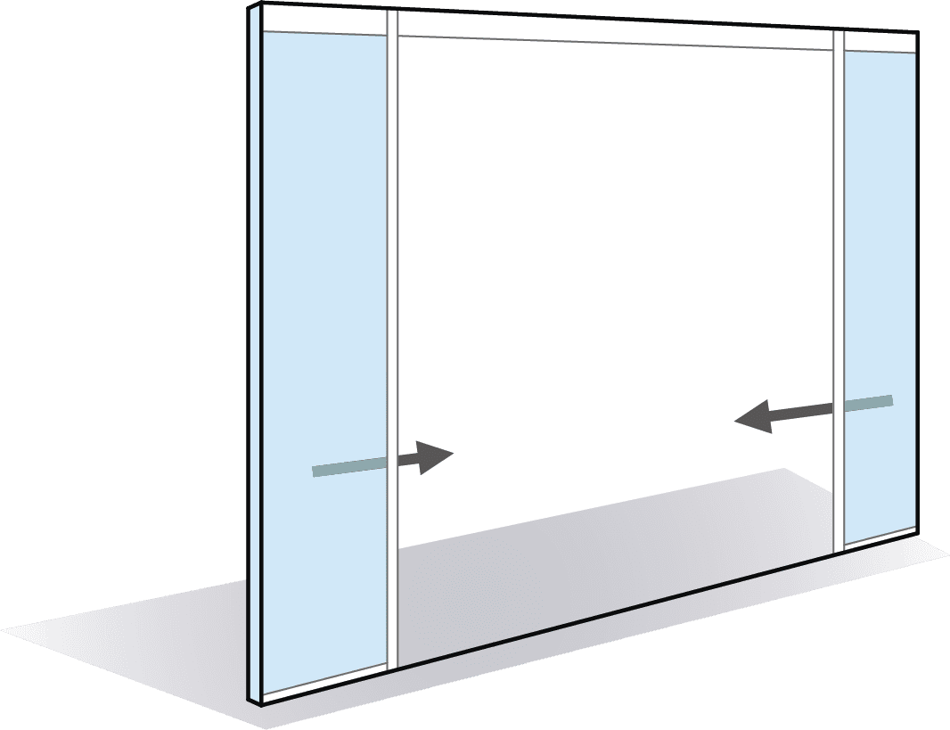 Module de passage toute hauteur pour porte coulissante à galandage double vantail 78mm