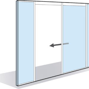 Module de passage toute hauteur pour porte coulissante à galandage simple vantail 78mm