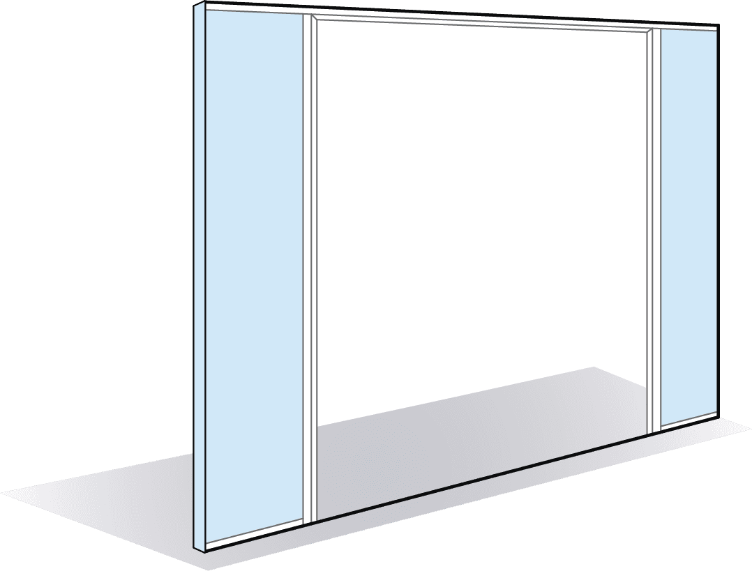 Full-height pass-through module for AZ Allure 78mm double-leaf swing door