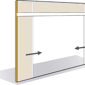 Module passage pour porte coulissante en applique double vantail 78mm