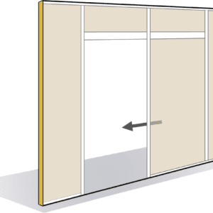 Module passage pour porte coulissante à galandage simple vantail 78mm