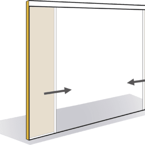 Module passage toute hauteur pour porte coulissante en applique double vantail 78mm
