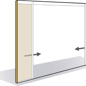 Module passage toute hauteur pour porte coulissante à galandage double vantail 78mm