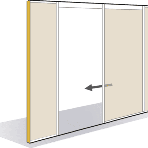 Module passage toute hauteur pour porte coulissante à galandage simple vantail 78mm