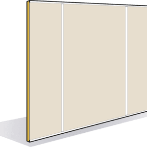 Cloison pleine toute hauteur avec couvres joints 78mm