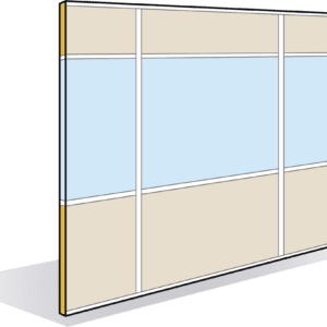 Cloison vitrée sur allège pleine imposte pleine 78mm