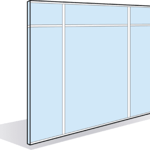 Cloison vitrée toute hauteur double vitrage avec traverses 78mm