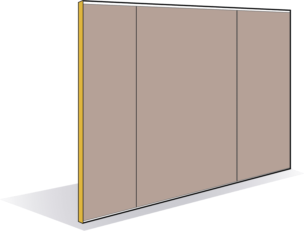 Full-height, edge-to-edge partition 78mm