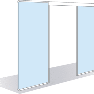 Module de passage pour porte coulissante en applique simple vantail 40mm