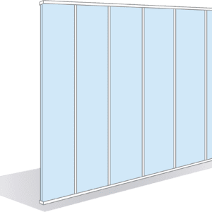 Cloison vitrée toute hauteur traverses verticales 40mm