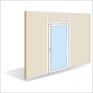 Porte battante cadre aluminium épaisseur 100 mm simple vantail