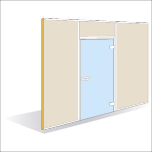 Porte battante verre épaisseur 8 mm simple vantail