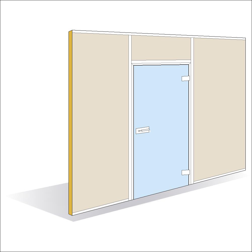 Porte battante verre épaisseur 8 mm simple vantail