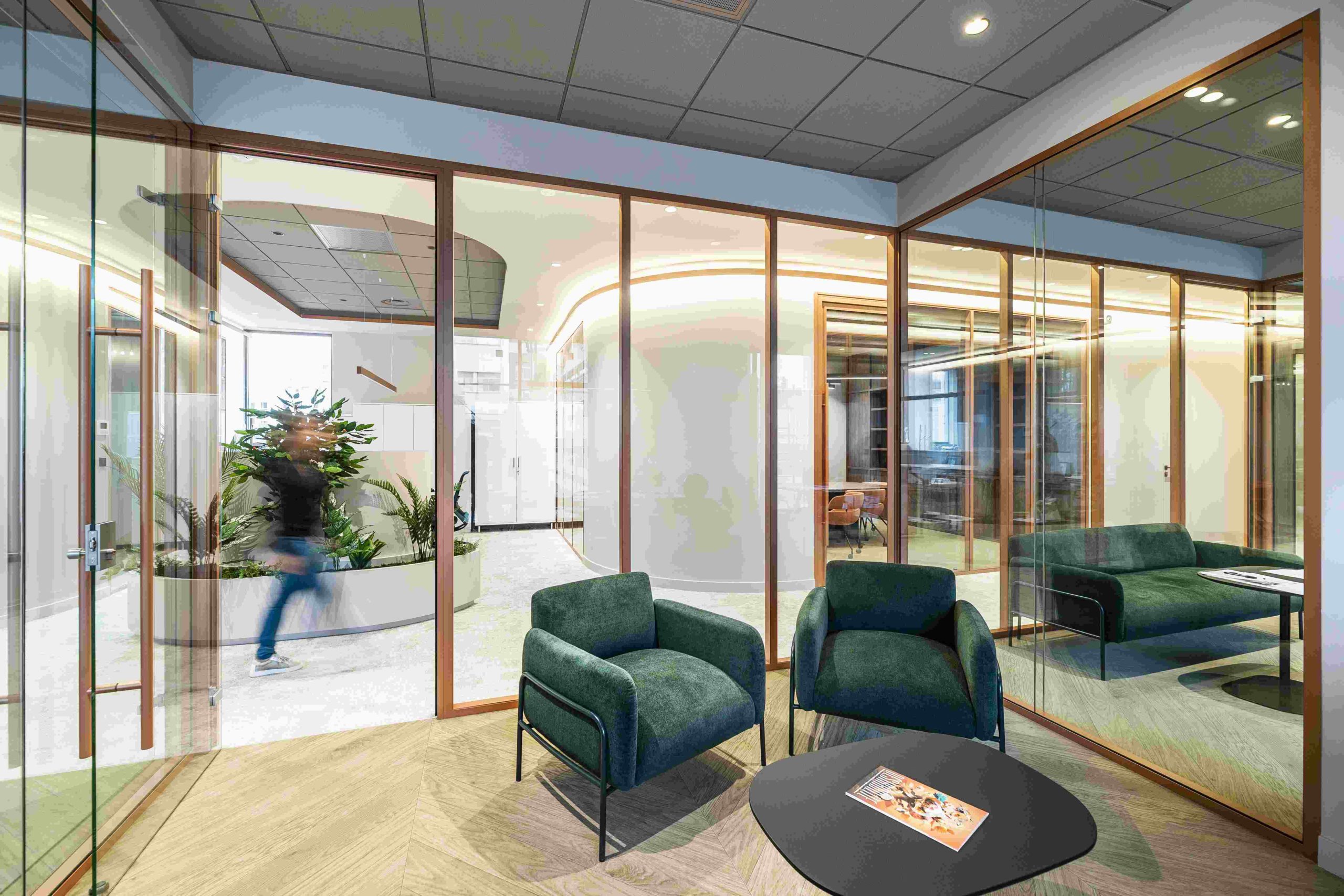 Cloison de bureau à Lyon - Chocolaterie Voisin - Cloison Tiaso AZ 78mm