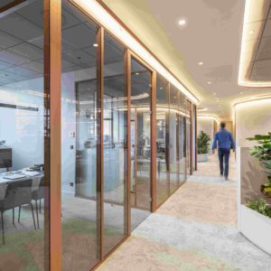 Cloison de bureau à Lyon - Chocolaterie Voisin - Cloison Tiaso AZ 78mm