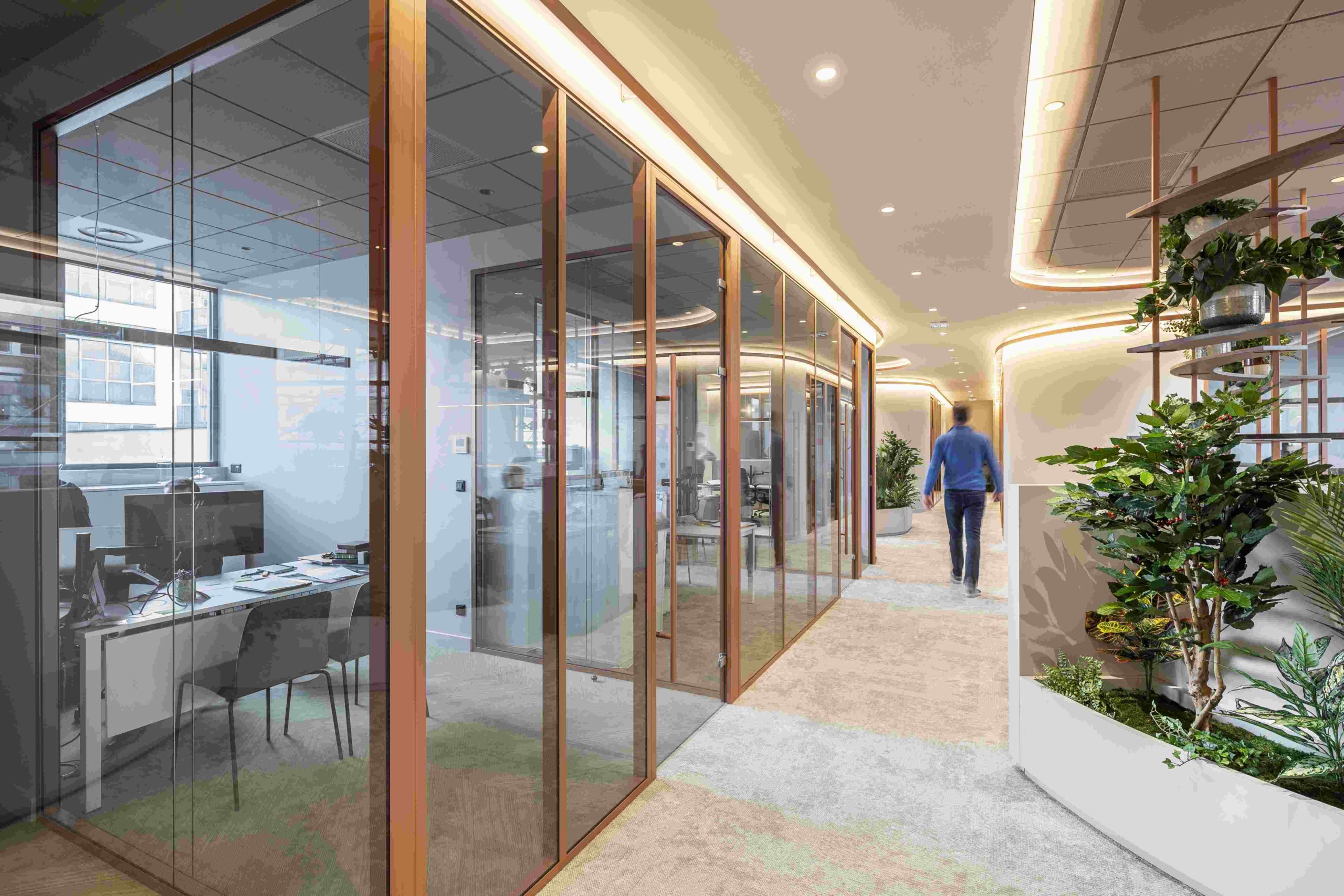 Cloison de bureau à Lyon - Chocolaterie Voisin - Cloison Tiaso AZ 78mm