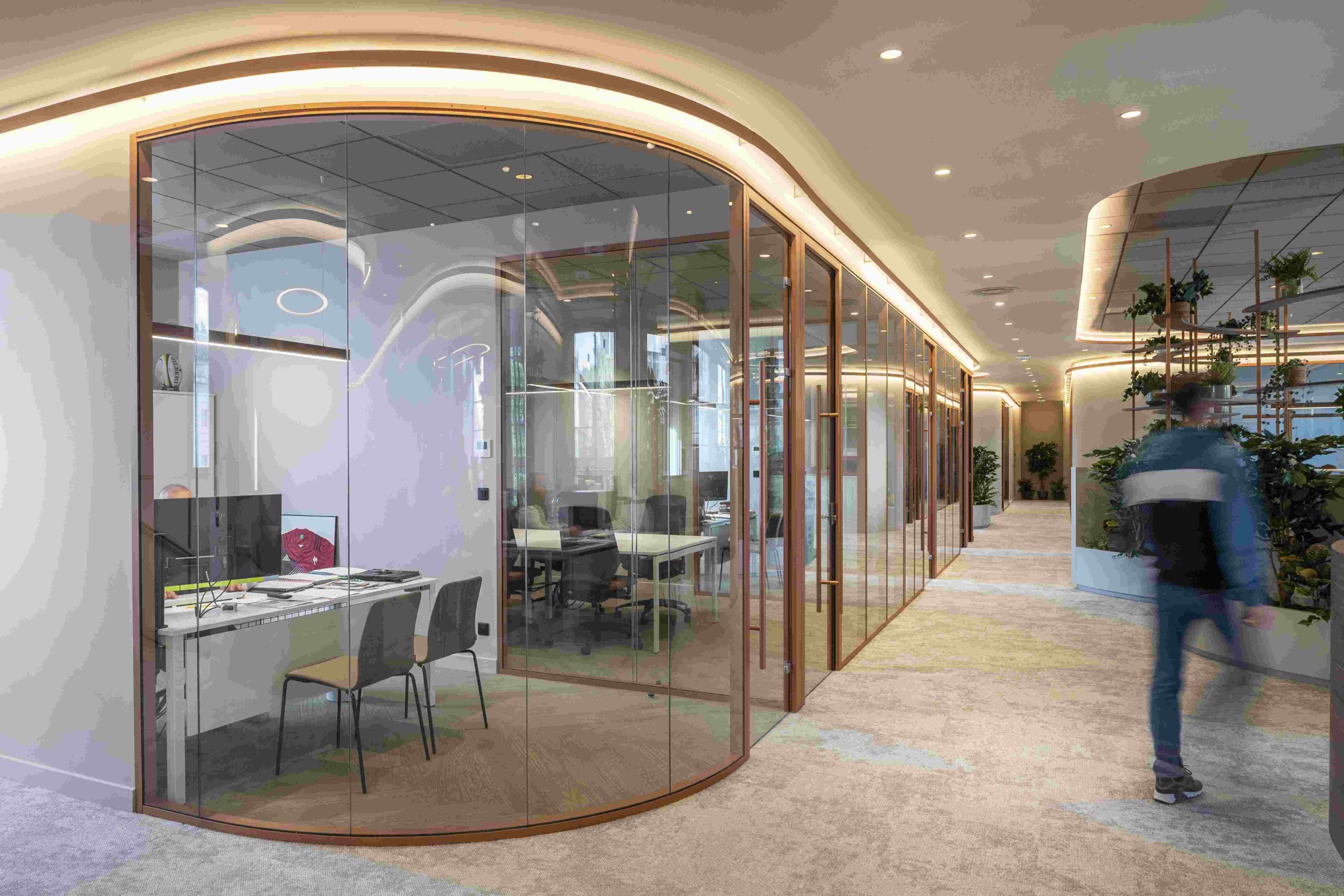 Cloison de bureau à Lyon - Chocolaterie Voisin - Cloison Tiaso AZ 78mm