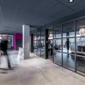 Cloisons de bureau à Annecy - Concession BMW - Cloisons TIASO AZ 78mm et J-AZ 40mm