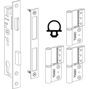 3 HINGES ALU WITH LOCK KIT