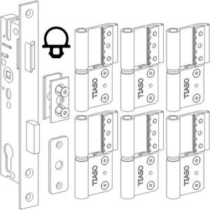 6 ALU HINGES WITH LOCK KIT